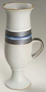 Otagiri Horizon Irish Coffee Mug, Fine China Dinnerware   Gray With Blue Stripes