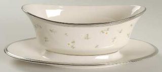 Lenox China May Flowers Gravy Boat with Attached Underplate, Fine China Dinnerwa