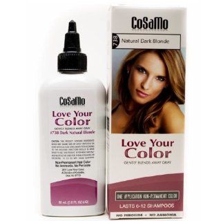 CoSaMo Love Your Color, No Ammonia, No Peroxide Hair Color, #738 Natural Dark Blonde Comparable to Loving Care Health & Personal Care