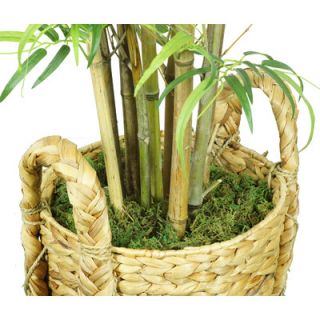 Laura Ashley Home Tall Realistic Silk Bamboo Tree with Wicker Basket