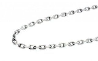 Ladies Real Solid 18K White Gold Italy Cable Link Chain Necklace 18" 8.6 Grams Jewelry
