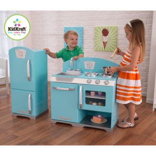KidKraft Retro Personalized Kids Kitchen and Refrigerator Play Set