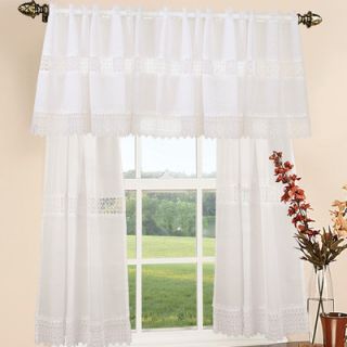 Violet Linen Treasure Lace Curtain Valance and Tier