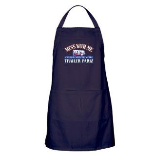 Apron (Dark) Mess With Me You Mess With the Whole Trailer Park  Kitchen Aprons  