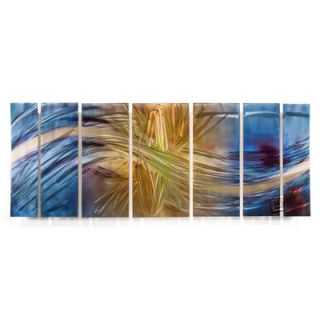 All My Walls Abstract by Ash Carl Metal Wall Art in Blue and Yellow