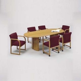 ABCO 120 Wide Self Edge Boat Shape Top Conference Table with Slab