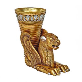 Design Toscano Ancient Persian Winged Lion Rhyton Vessel Urn