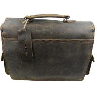 Vagabond Traveler Vintage Leather Laptop Briefcase