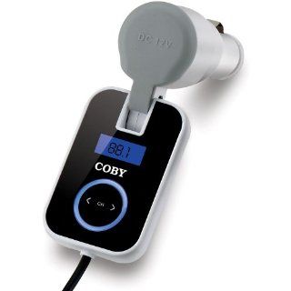 Coby CA 745 Wireless FM Car Transmitter with Digital Display and DC Car Cigarette Lighter Adapter 