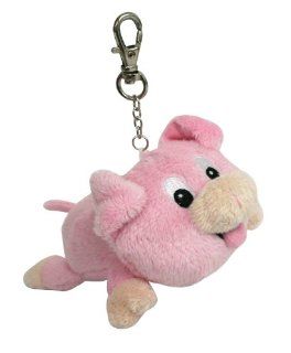 Set of 2 Mini Laughing Chuckle Buddies Pig Keychains Toys & Games