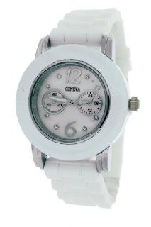 Geneva Women's Midsize White Round Silicone Watch Model 745 7W at  Women's Watch store.