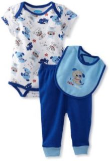 Bon Bebe Baby Boys Newborn 1 Cute 3 Piece Pant Set, Cobalt Blue/White, 0 3 Months Infant And Toddler Pants Clothing Sets Clothing