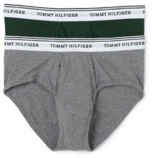 Tommy Hilfiger Men's Classic Tommy Brief  2Pack, Grey Heather/Tempest Green, 30 at  Mens Clothing store Briefs Underwear