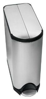 simplehuman Butterfly Step Recycler, Fingerprint Proof Brushed Stainless Steel, 20+20 Liters/ 5.3+5.3 Gallons   Trash Receptacles