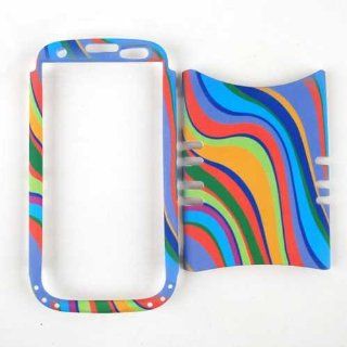 Cell Armor I747 RSNAP TE443 Rocker Snap On Case for Samsung Galaxy S3 I747   Retail Packaging   Colorful Vertical Waves Cell Phones & Accessories
