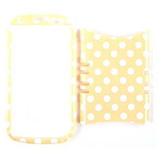 Cell Armor I747 RSNAP TP1643 Rocker Snap On Case for Samsung Galaxy S3 I747   Retail Packaging   White Dots on Light Yellow Cell Phones & Accessories