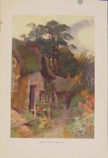 Painting By Haslehust Squatters Cottage Antique Print  