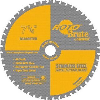 Champion RS748SS RotoBrute 7 1/4 Inch 48 Tooth TCG Stainless Steel Cutting Saw Blade with 20 Millimeter Arbor   Circular Saw Blades  