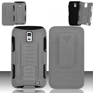 For Samsung Galaxy S II Skyrocket i727 (AT&T)   iRobot Combo Case w/ Kickstand & Holster   Black/Gray iROB Cell Phones & Accessories