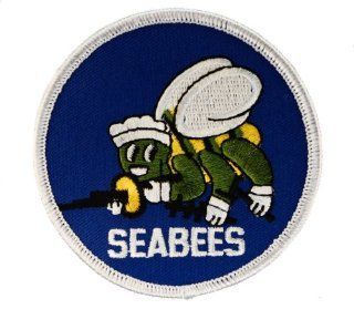 US NAVY SEABEES Blue 3 inch Embroidered Shoulder Patch
