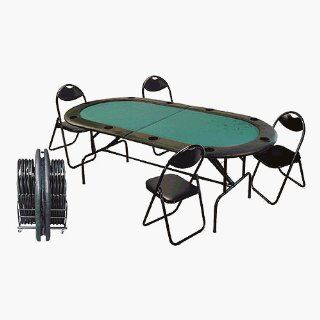 Folding Poker Table With Chairs And Storage Rack Automotive