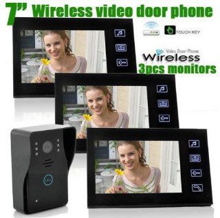 inercom (TM) 7 inch Lcd Wireless Video Door Phone Intercom & Touch Key with 3pcs Lcd Monitors door bell, Doorbell Home Security  Home Security Systems  Camera & Photo