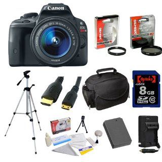 Canon EOS Rebel SL1 DSLR Camera with EF S 18 55mm f/3.5 5.6 IS STM Lens & 8 GB Advanced Accessory Bundle Including Opteka Deluxe Microfiber Gadget Bag, Compact Professional Tripod and More  Digital Slr Camera Bundles  Camera & Photo