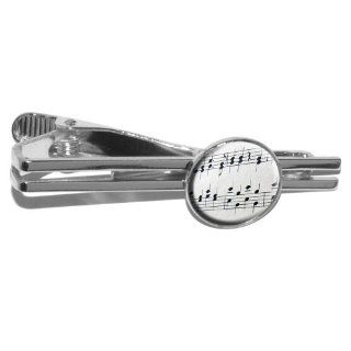 Music Musical Notes   Score Composition Round Tie Bar Clip Clasp Tack   Silver   Other Products