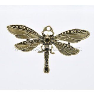 Antique Bronze Dragonfly Charm Pendants 73x42mmCan Hold Rhinestone