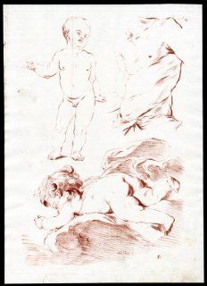 Antique Master Print ART STUDY MODEL DRAWING CHILD BODIES Smith 1765   Etchings Prints