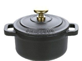 Paderno World Cuisine 4 Inch Black Round Dutch Oven with Black Knob Kitchen & Dining
