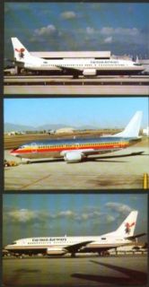 Boeing 737 postcard group Cayman Airways Southwest Entertainment Collectibles