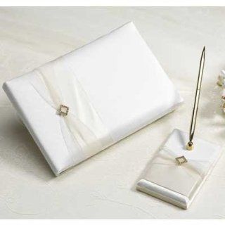 Ivory Diamond Wedding Guest Book and Pen Set Arts, Crafts & Sewing