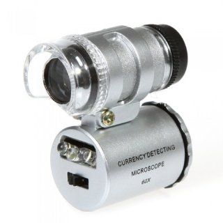 60X Mini Microscope Magnifier Jewelers Loupe for iPhone 4 4S with LED Light Cell Phones & Accessories