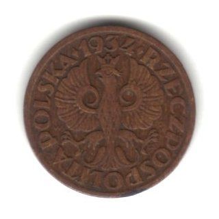 1934 Poland 1 Grosz Coin KM#8a 
