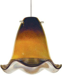 Prima Lighting 763 L0 2005 SM BK BC Titan V Series LED Pendant with Steel Magnolia Glass   Ceiling Pendant Fixtures  