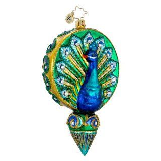 Christopher Radko Glass Proud as a Peacock Bird Christmas Ornament #1015962   Decorative Hanging Ornaments