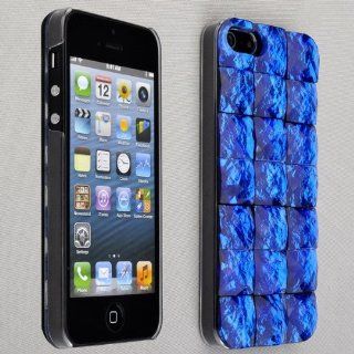BestDealUSA Shine Block Stone Emboss PC Hard Back Case Cover for iPhone 5 Blue Cell Phones & Accessories