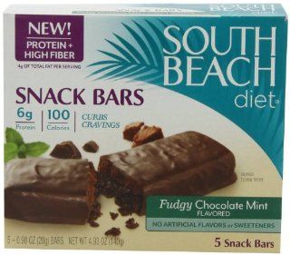 South Beach Diet Snack Bar, Fudgy Chocolate Mint, 5 Count (Pack of 3)  Breakfast Energy And Nutritional Bars  Grocery & Gourmet Food
