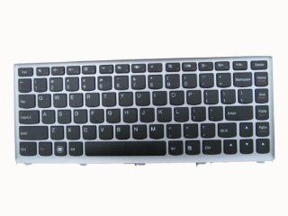 LotFancy New Black With Silver Frame keyboard For IBM Lenovo IdeaPad U410 ; fit part numbers 25 203730 9Z.N7GSQ.A01 NSK BCASQ 01 T3C1 US 25 203729 AELZ8U00110 Laptop / Notebook US Layout Computers & Accessories