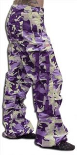 Girls "Hipster" UFO Pants (Purple Camo) (X Small (26 28 inches)) Novelty Pants Clothing