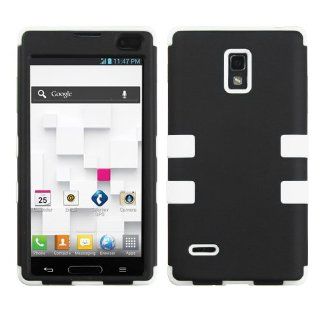 MyBat LGP769HPCTUFFSO003NP Rubberized Rugged Hybrid TUFF Case for LG Optimus L9/Optimus 4G   Retail Packaging   Black/White Cell Phones & Accessories