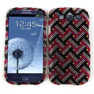 Cell Armor I747 SNAP FD240 Snap On Case for Samsung Galaxy S III I747   Retail Packaging   Full Diamond Crystal/Pink/Black/White Weave Cell Phones & Accessories