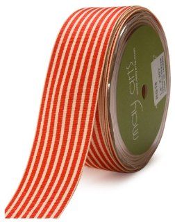 May Arts 1 1/2 Inch Wide Ribbon, Red Grosgrain Stripe