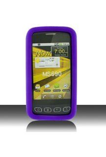 LG MS690 Optimus M Silicone Skin Case   Purple Cell Phones & Accessories