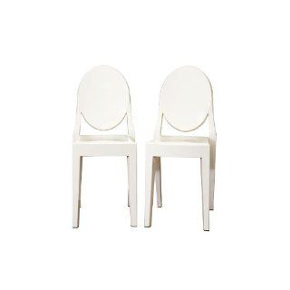 Baxton Studio Ivory Acrylic Ghost Chair Set of 2   Armchairs
