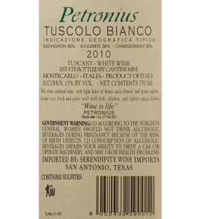 2010 Petronius Tuscolo Bianco IGT 750 mL Wine