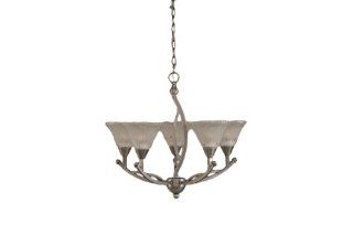 Toltec Lighting 275 BN 751 Bow Five Light Uplight Chandelier Brushed Nickel Finish with Frosted Crystal Glass Shade, 7 Inch    