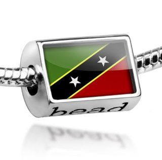 Beads "St. Kitts and Nevis Flag"   Pandora Charm & Bracelet Compatible Jewelry