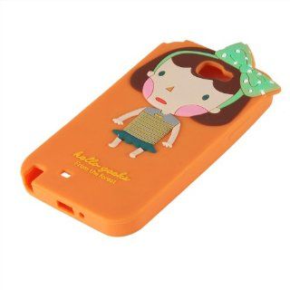 Bayan Cute Soft Silicone Case Cover for Samsung Galaxy Note 2 / N7100   Orange Cell Phones & Accessories